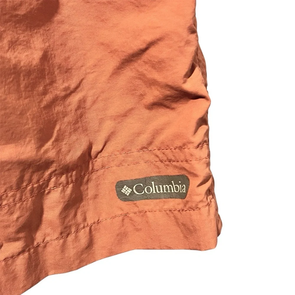 Columbia Swim Trunks Men’s Large Orange Nylon Lined Quick Dry Belted Shorts